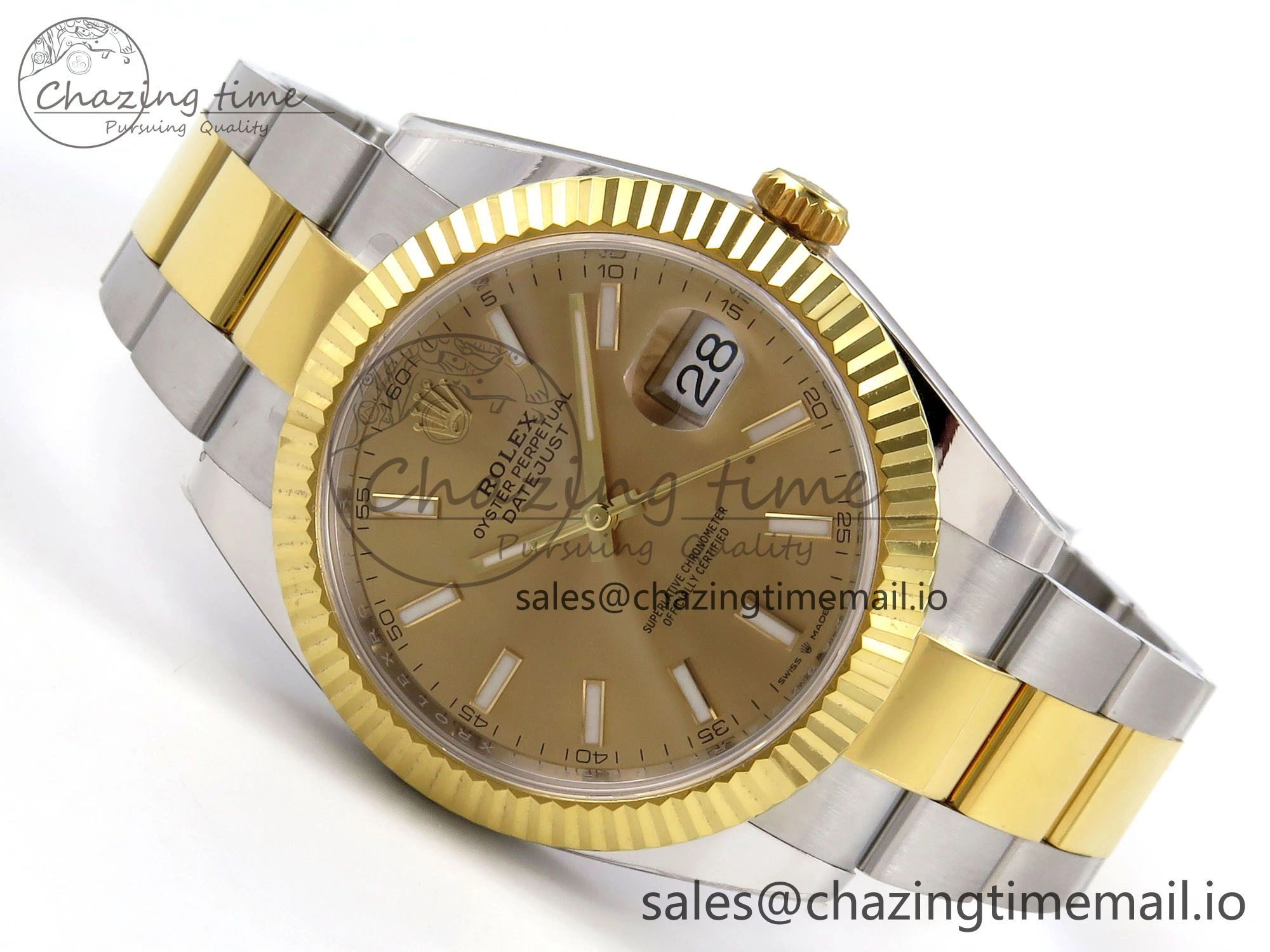 DateJust 41 SS YG ARF 1:1 Best Edition 904L Steel YG Stick Dial on Oyster Bracelet SH3235