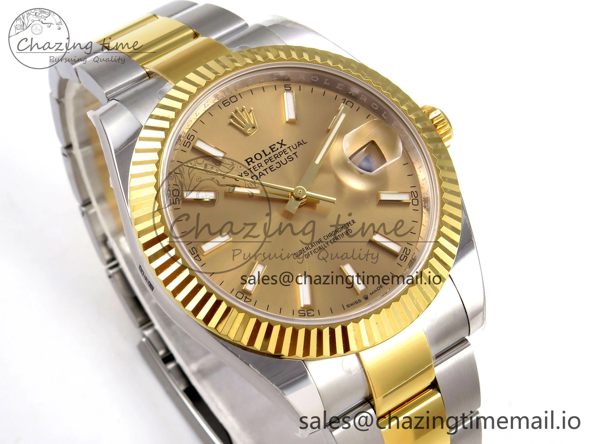 DateJust 41 SS YG ARF 1:1 Best Edition 904L Steel YG Stick Dial on Oyster Bracelet SH3235