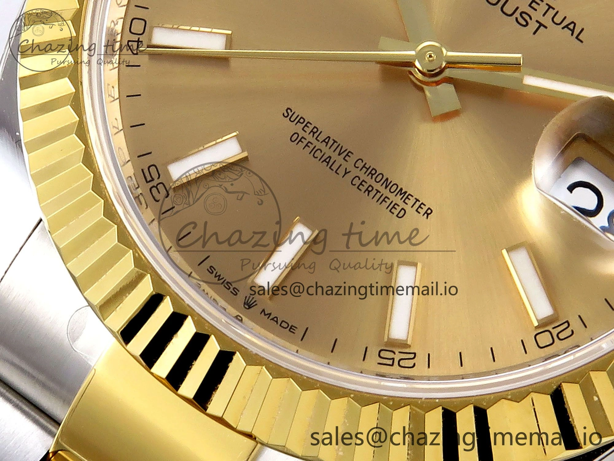 DateJust 41 SS YG ARF 1:1 Best Edition 904L Steel YG Stick Dial on Oyster Bracelet SH3235