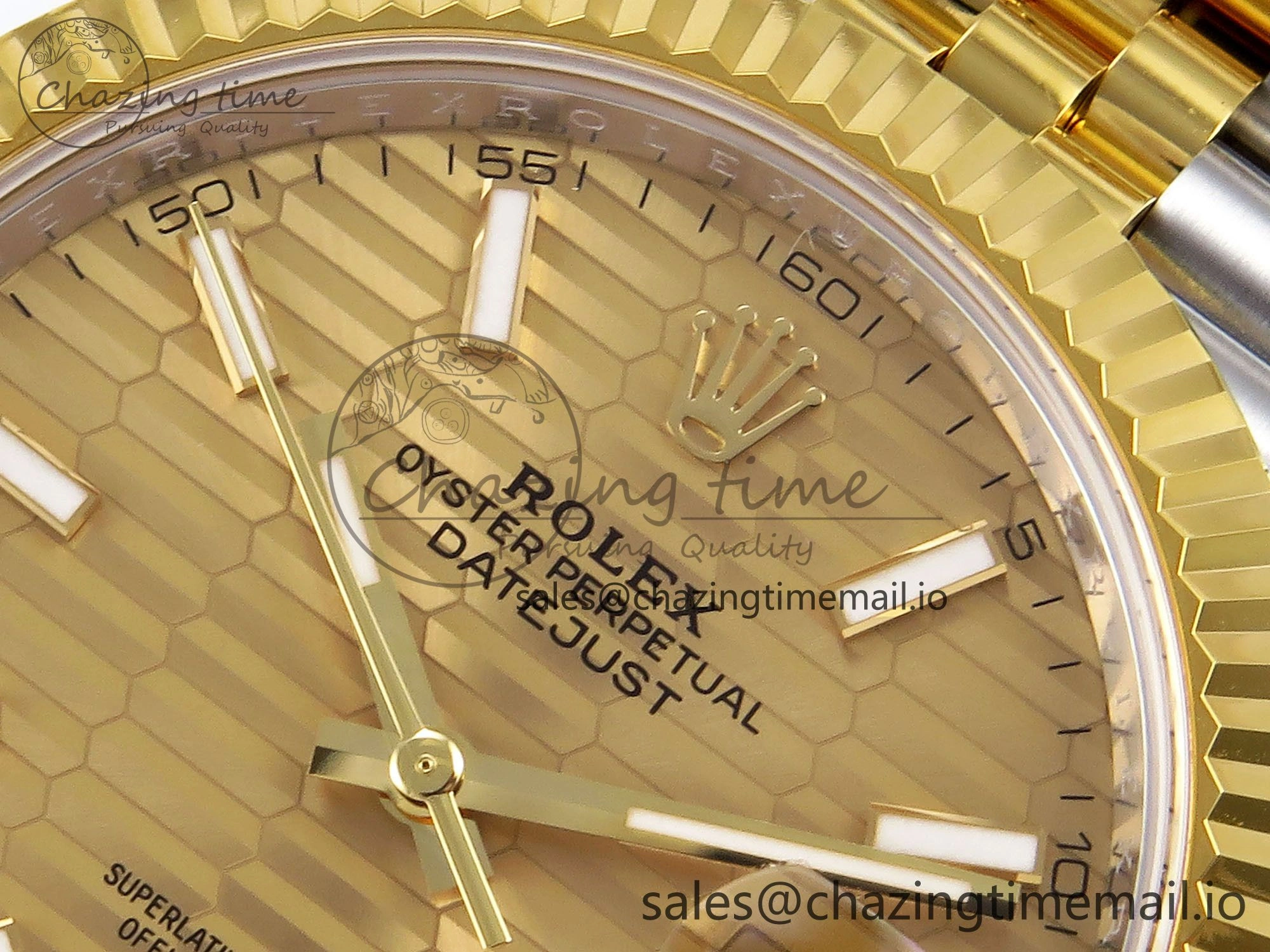 DateJust 41 SS YG ARF 1:1 Best Edition 904L Steel YG Textured Stick Dial on Jubilee Bracelet SH3235