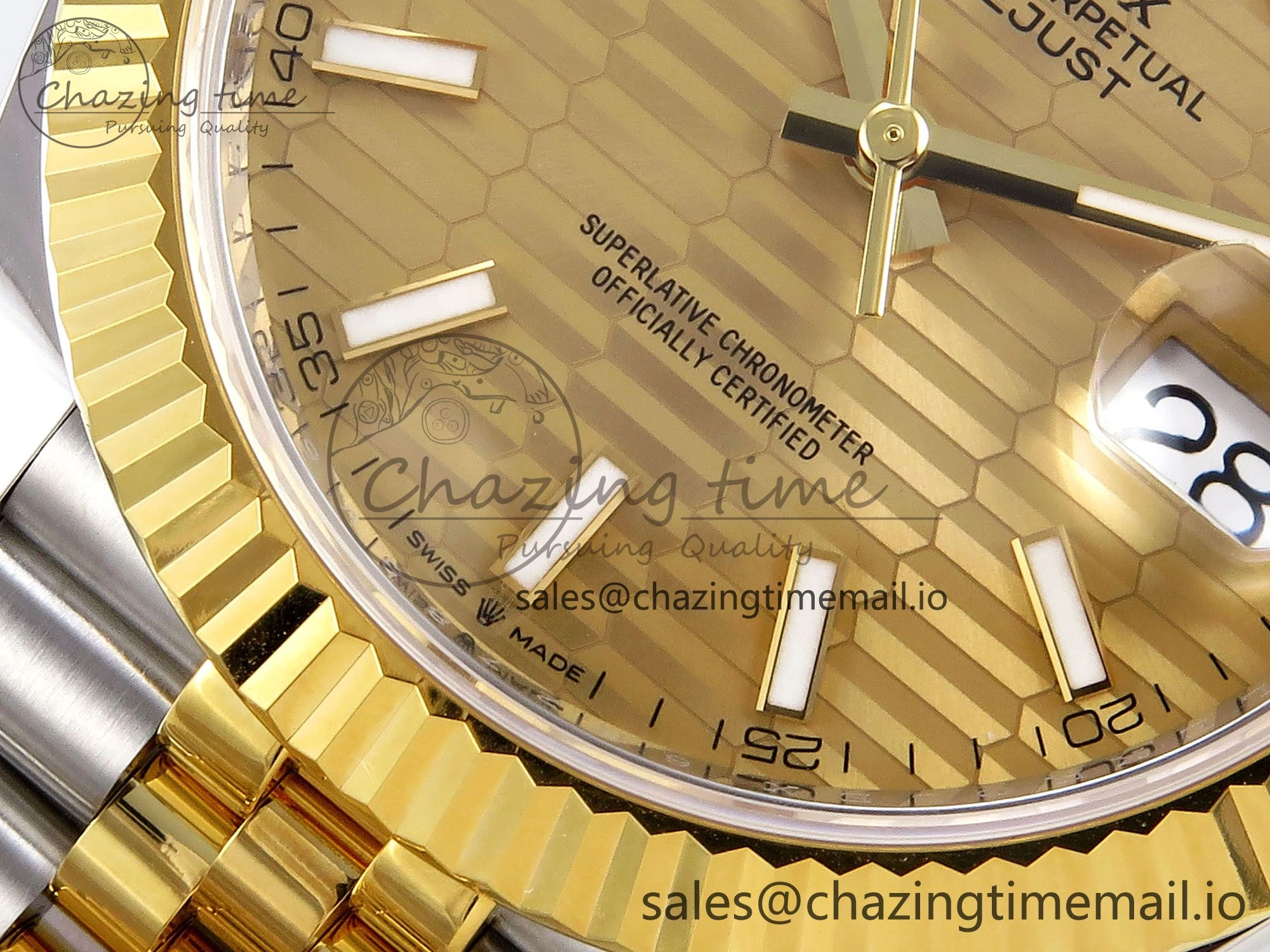 DateJust 41 SS YG ARF 1:1 Best Edition 904L Steel YG Textured Stick Dial on Jubilee Bracelet SH3235