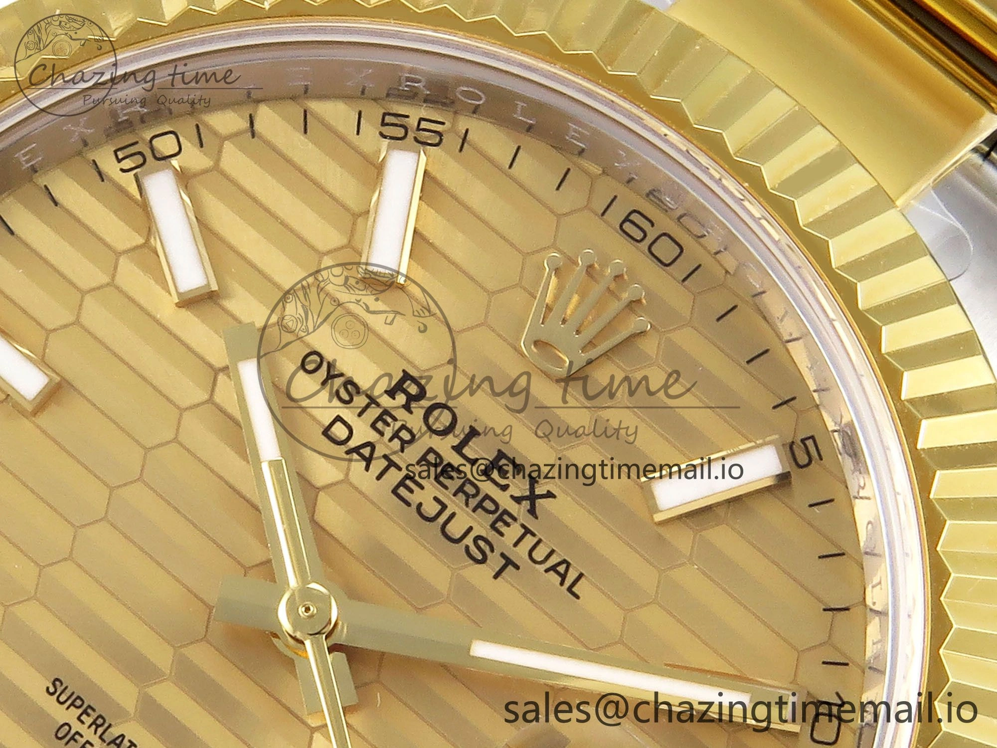 DateJust 41 SS YG ARF 1:1 Best Edition 904L Steel YG Textured Stick Dial on Oyster Bracelet SH3235