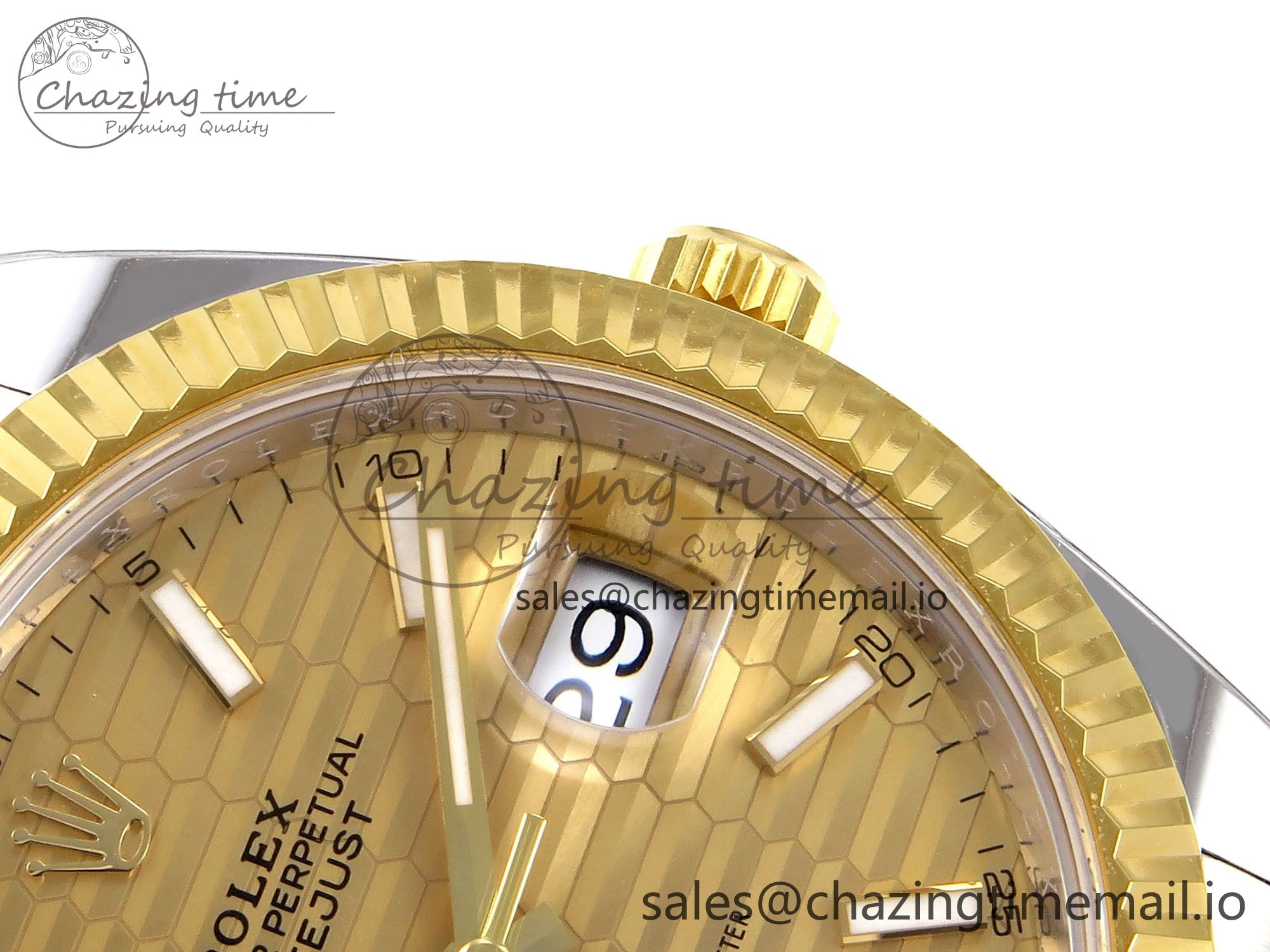 DateJust 41 SS YG ARF 1:1 Best Edition 904L Steel YG Textured Stick Dial on Oyster Bracelet SH3235