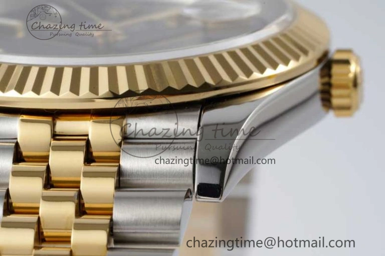 DateJust 41 SS YG JDF 1:1 Best Edition 904L Steel Black Stick Dial on SS YG Jubilee Bracelet VR3235 V2