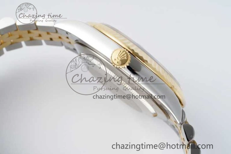 DateJust 41 SS YG JDF 1:1 Best Edition 904L Steel Black Stick Dial on SS YG Jubilee Bracelet VR3235 V2