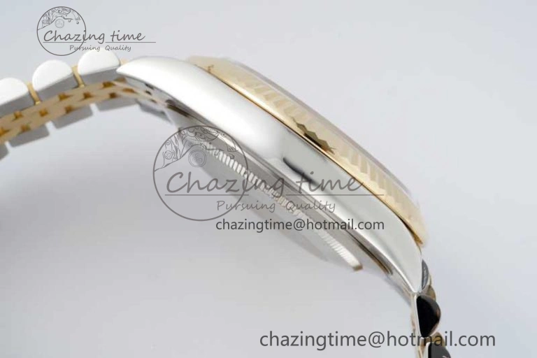 DateJust 41 SS YG JDF 1:1 Best Edition 904L Steel Black Stick Dial on SS YG Jubilee Bracelet VR3235 V2