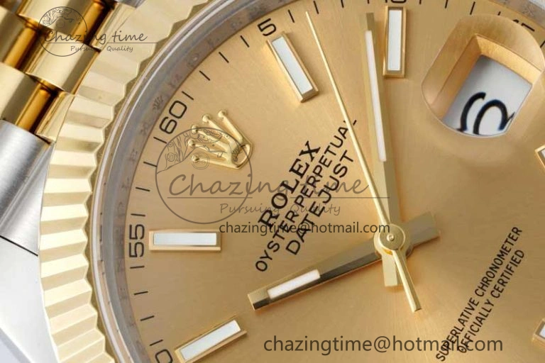 DateJust 41 SS YG JDF 1:1 Best Edition 904L Steel YG Stick Dial on SS YG Jubilee Bracelet VR3235 V2
