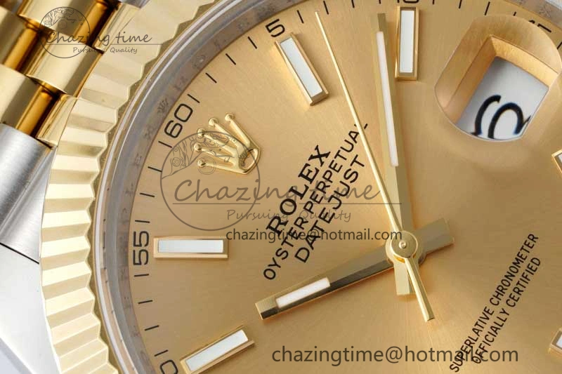 DateJust 41 SS YG JDF 1:1 Best Edition 904L Steel YG Stick Dial on SS YG Jubilee Bracelet VR3235 V2