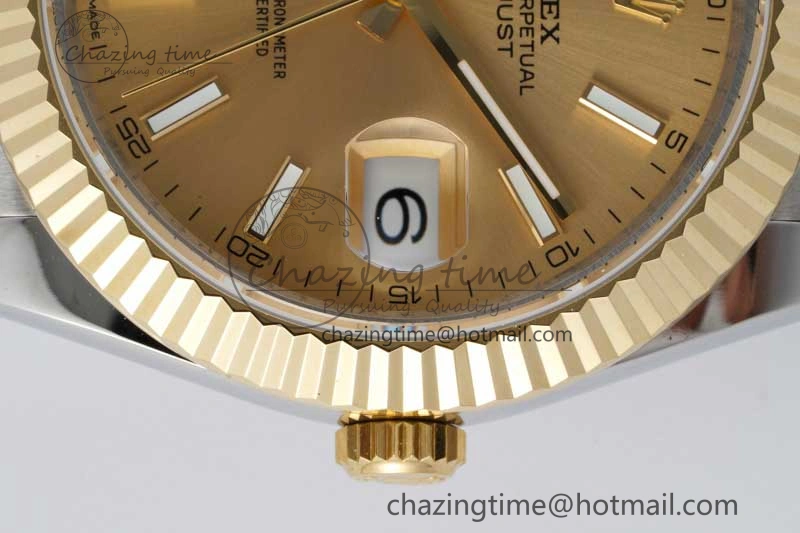 DateJust 41 SS YG JDF 1:1 Best Edition 904L Steel YG Stick Dial on SS YG Jubilee Bracelet VR3235 V2