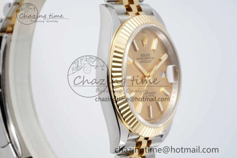DateJust 41 SS YG JDF 1:1 Best Edition 904L Steel YG Stick Dial on SS YG Jubilee Bracelet VR3235 V2