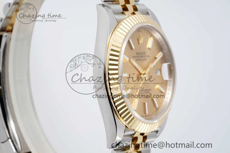DateJust 41 SS YG JDF 1:1 Best Edition 904L Steel YG Stick Dial on SS YG Jubilee Bracelet VR3235 V2