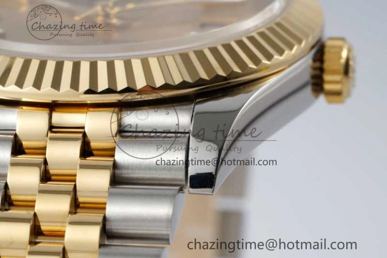 DateJust 41 SS YG JDF 1:1 Best Edition 904L Steel YG Stick Dial on SS YG Jubilee Bracelet VR3235 V2