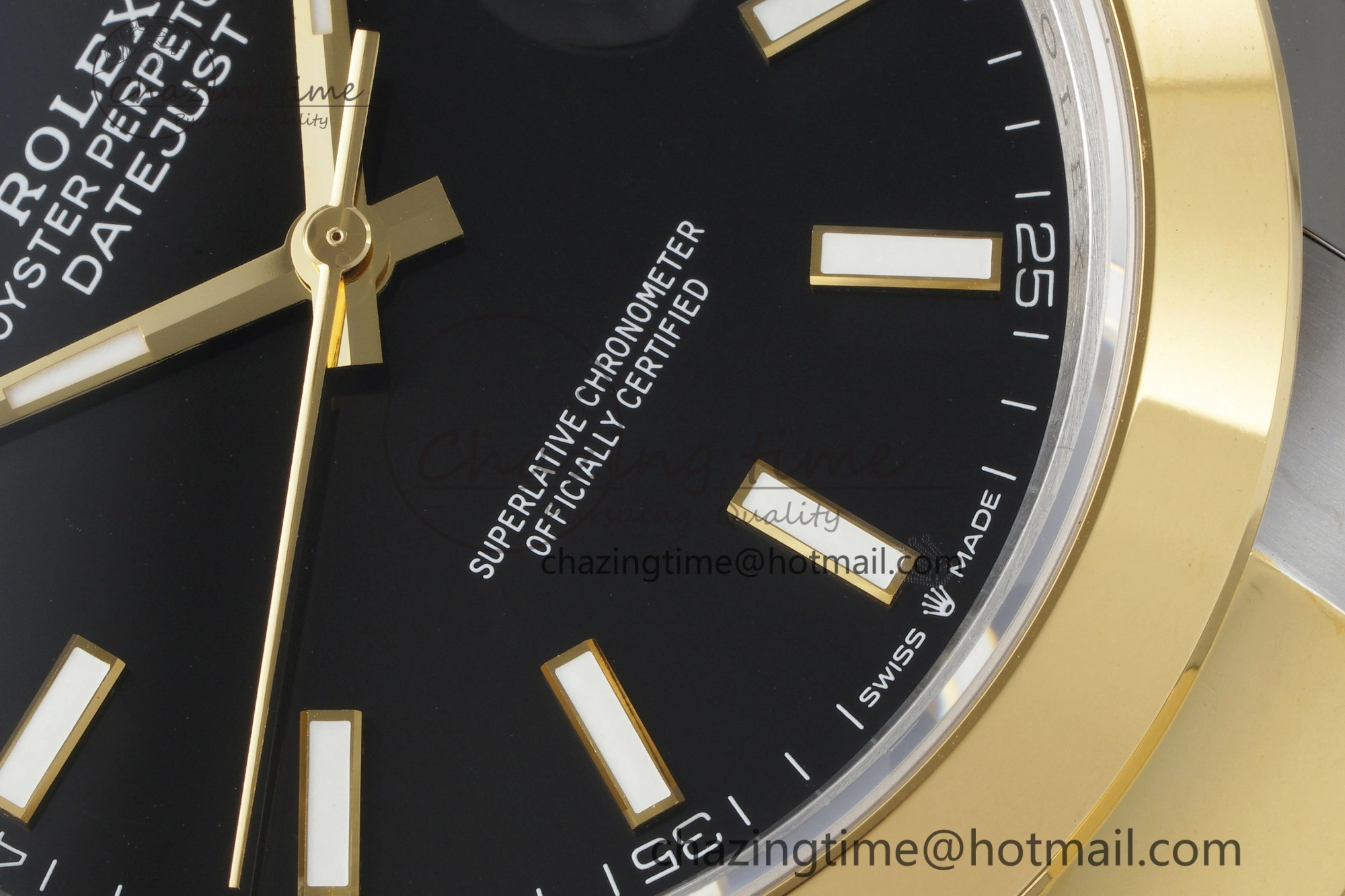 DateJust 41 SS YG Polished Bezel KING 1:1 Best Edition 904L Steel Black Dial on Oyster Bracelet VR3235