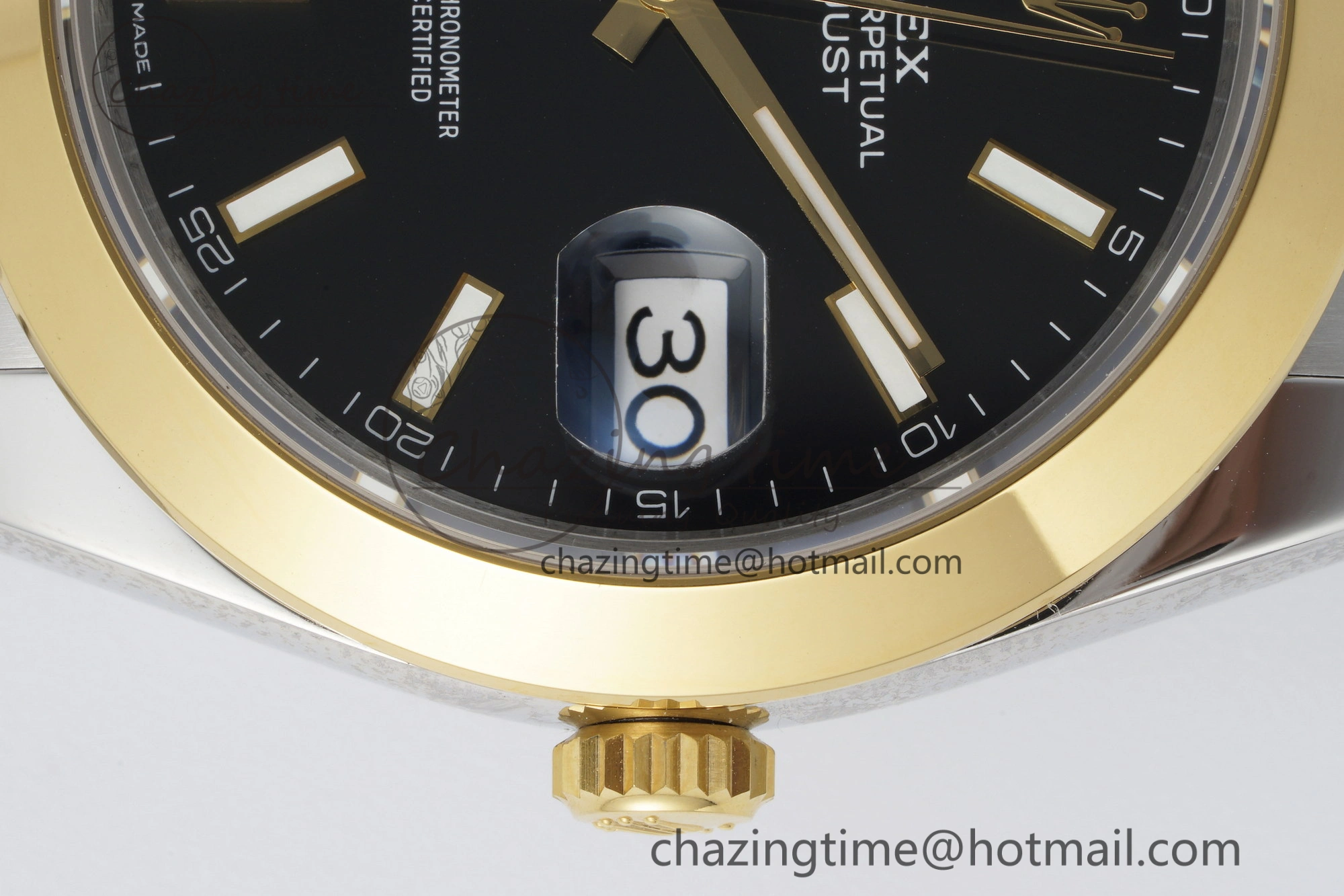 DateJust 41 SS YG Polished Bezel KING 1:1 Best Edition 904L Steel Black Dial on Oyster Bracelet VR3235