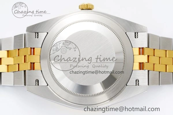 DateJust 41 SS YG Polished Bezel KING 1:1 Best Edition 904L Steel Gray Dial Green Roman on Jubilee Bracelet VR3235
