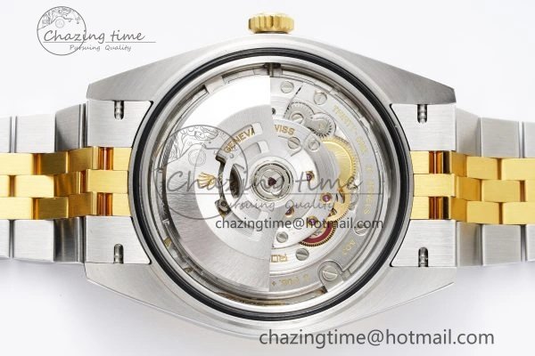 DateJust 41 SS YG Polished Bezel KING 1:1 Best Edition 904L Steel Gray Dial Green Roman on Jubilee Bracelet VR3235
