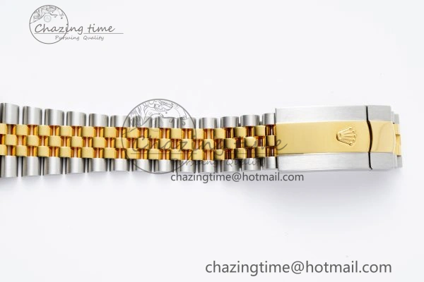 DateJust 41 SS YG Polished Bezel KING 1:1 Best Edition 904L Steel Gray Dial Green Roman on Jubilee Bracelet VR3235