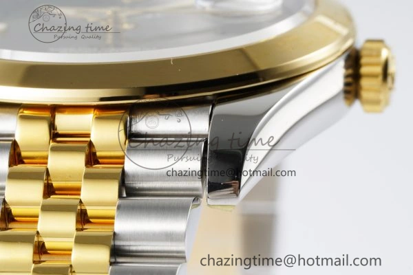 DateJust 41 SS YG Polished Bezel KING 1:1 Best Edition 904L Steel Gray Dial Green Roman on Jubilee Bracelet VR3235