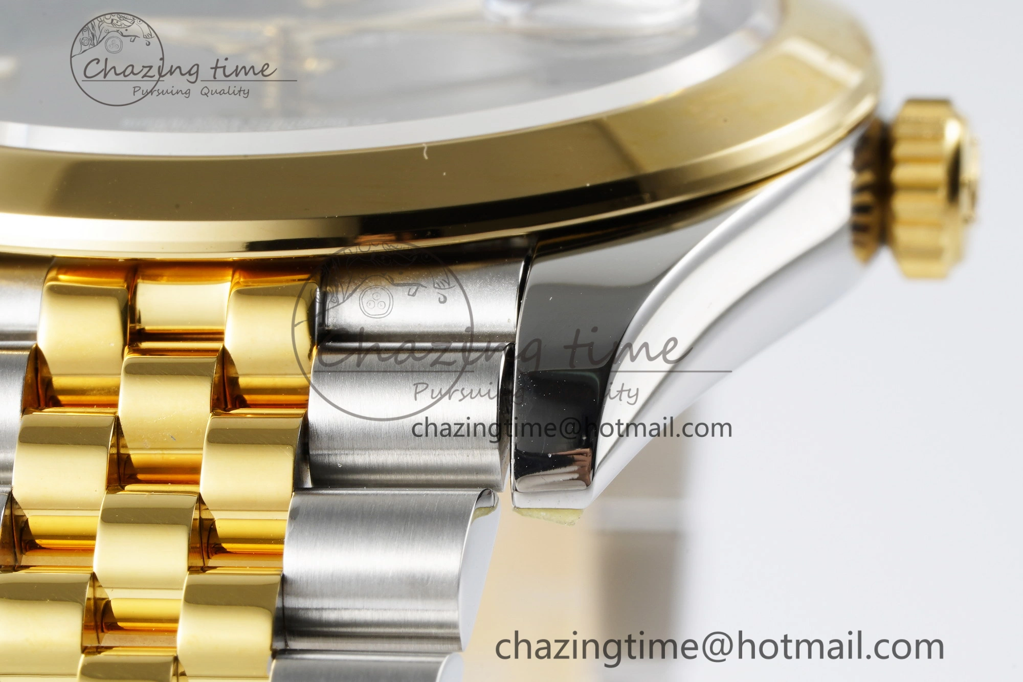 DateJust 41 SS YG Polished Bezel KING 1:1 Best Edition 904L Steel Gray Dial Green Roman on Jubilee Bracelet VR3235