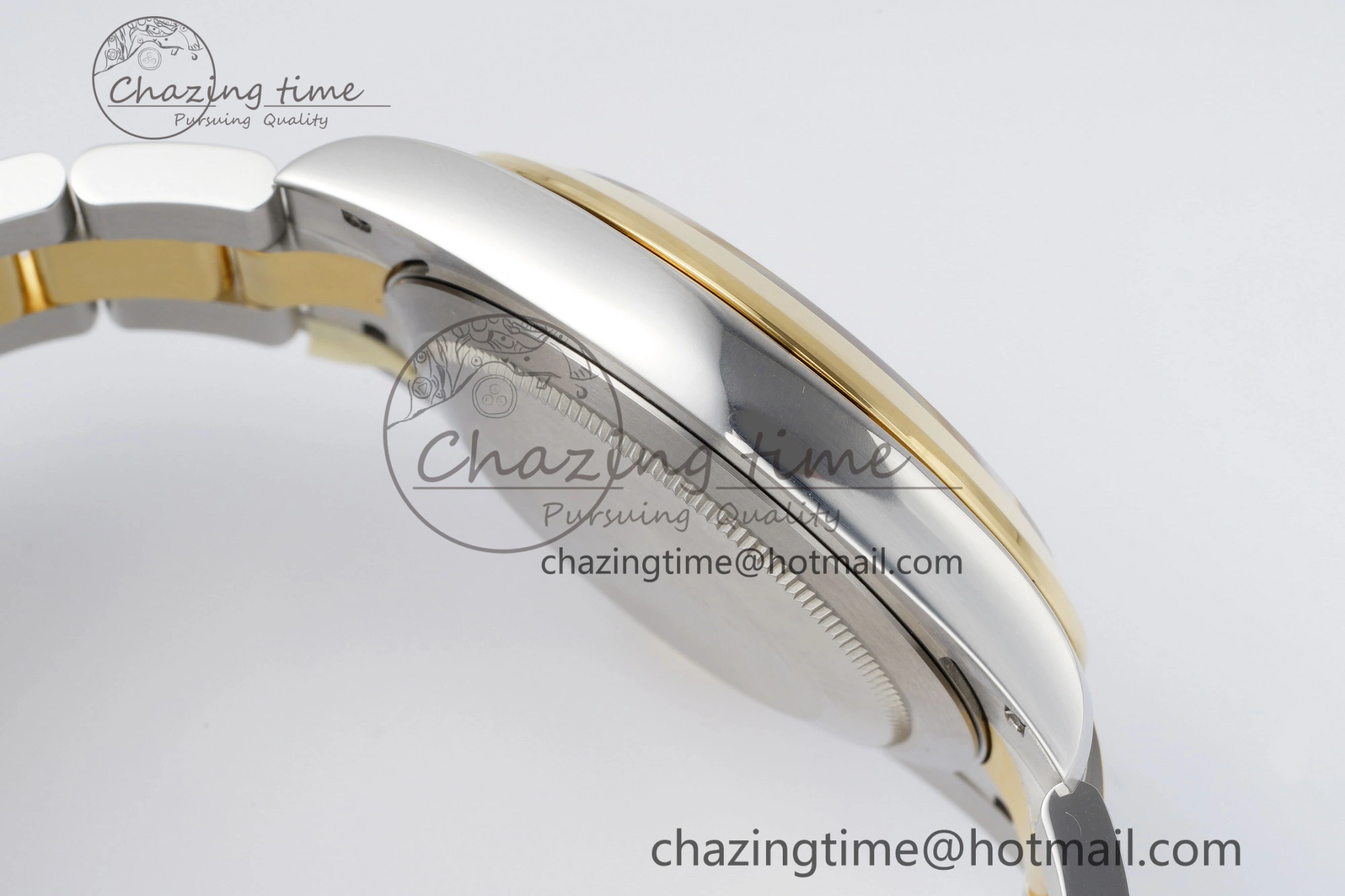 DateJust 41 SS YG Polished Bezel KING 1:1 Best Edition 904L Steel Gray Dial Green Roman on Oyster Bracelet VR3235