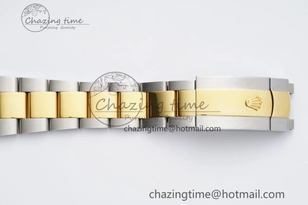 DateJust 41 SS YG Polished Bezel KING 1:1 Best Edition 904L Steel Gray Dial Green Roman on Oyster Bracelet VR3235