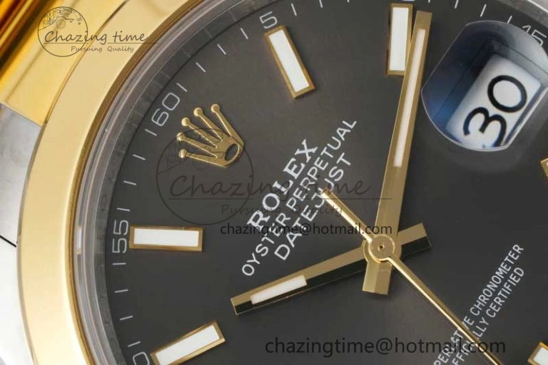 DateJust 41 SS YG Polished Bezel KING 1:1 Best Edition 904L Steel Gray Dial on Oyster Bracelet VR3235