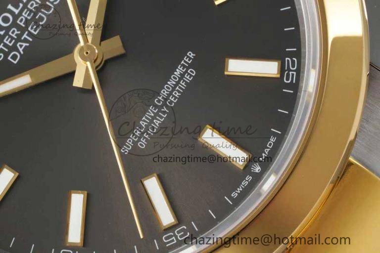 DateJust 41 SS YG Polished Bezel KING 1:1 Best Edition 904L Steel Gray Dial on Oyster Bracelet VR3235