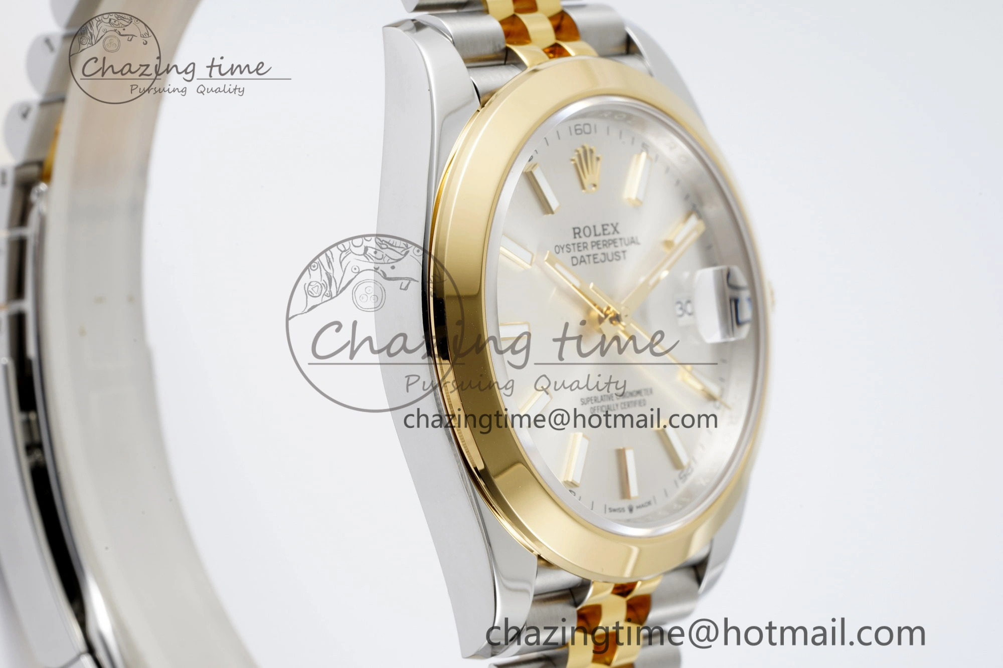 DateJust 41 SS YG Polished Bezel KING 1:1 Best Edition 904L Steel Silver Dial on Jubilee Bracelet VR3235
