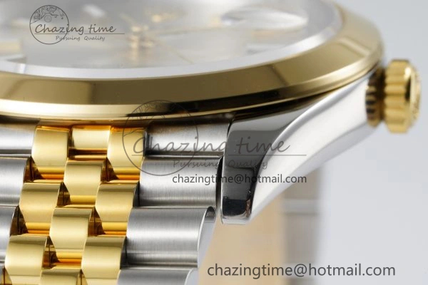 DateJust 41 SS YG Polished Bezel KING 1:1 Best Edition 904L Steel Silver Dial on Jubilee Bracelet VR3235