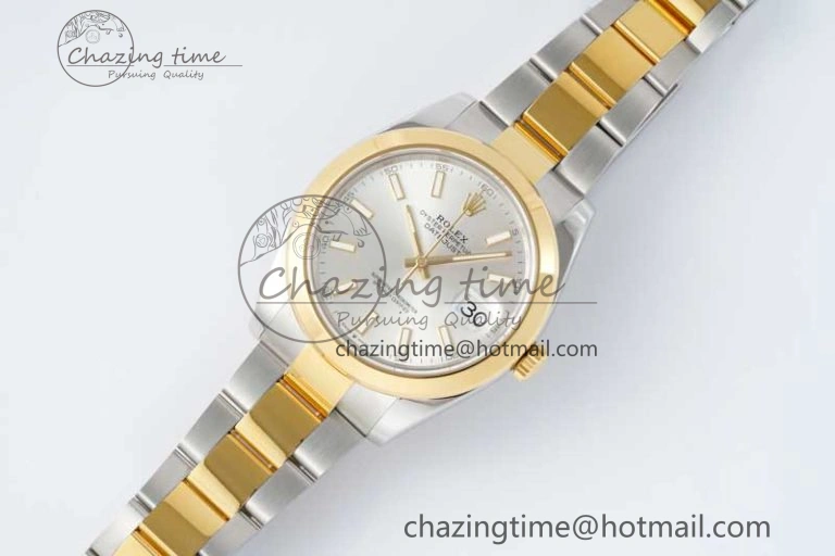 DateJust 41 SS YG Polished Bezel KING 1:1 Best Edition 904L Steel Silver Dial on Oyster Bracelet VR3235