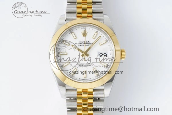 DateJust 41 SS YG Polished Bezel KING 1:1 Best Edition 904L Steel White Dial on Jubilee Bracelet VR3235