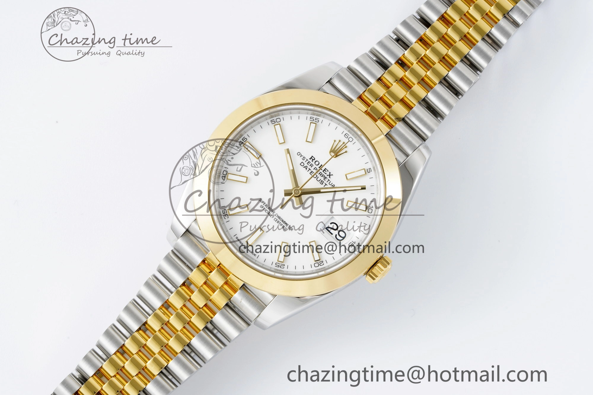 DateJust 41 SS YG Polished Bezel KING 1:1 Best Edition 904L Steel White Dial on Jubilee Bracelet VR3235