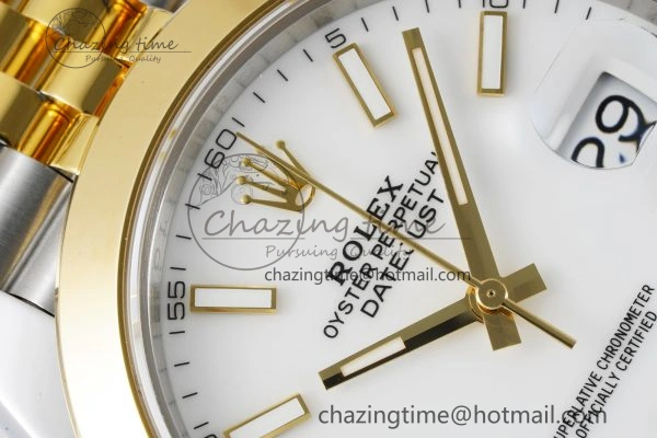 DateJust 41 SS YG Polished Bezel KING 1:1 Best Edition 904L Steel White Dial on Jubilee Bracelet VR3235