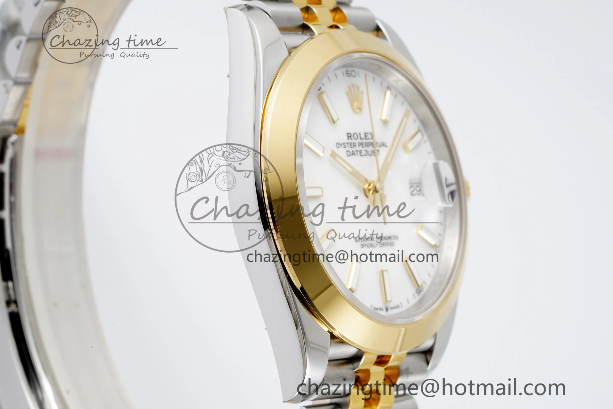 DateJust 41 SS YG Polished Bezel KING 1:1 Best Edition 904L Steel White Dial on Jubilee Bracelet VR3235