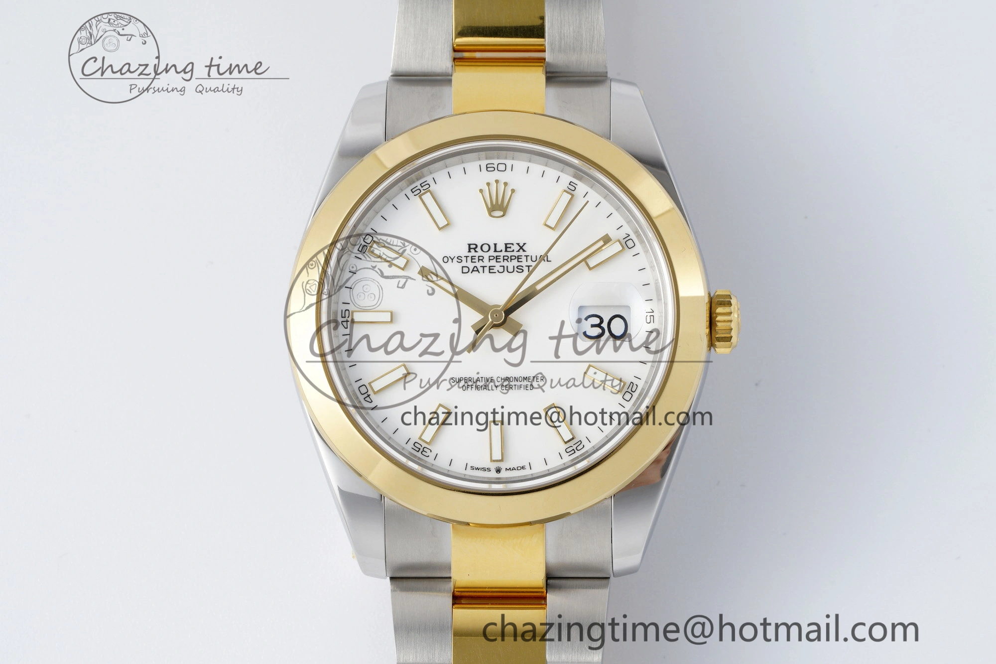 DateJust 41 SS YG Polished Bezel KING 1:1 Best Edition 904L Steel White Dial on Oyster Bracelet VR3235