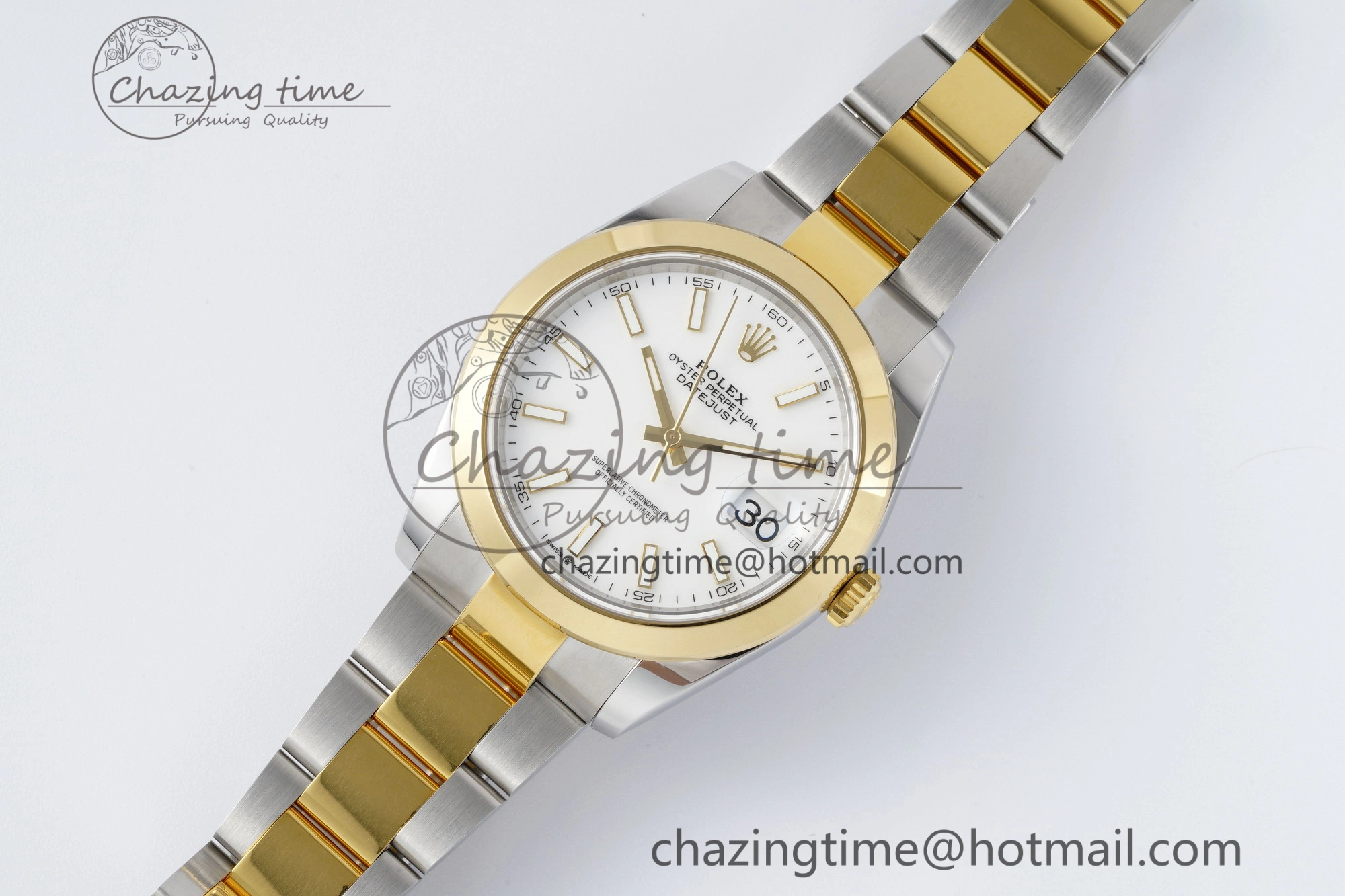 DateJust 41 SS YG Polished Bezel KING 1:1 Best Edition 904L Steel White Dial on Oyster Bracelet VR3235
