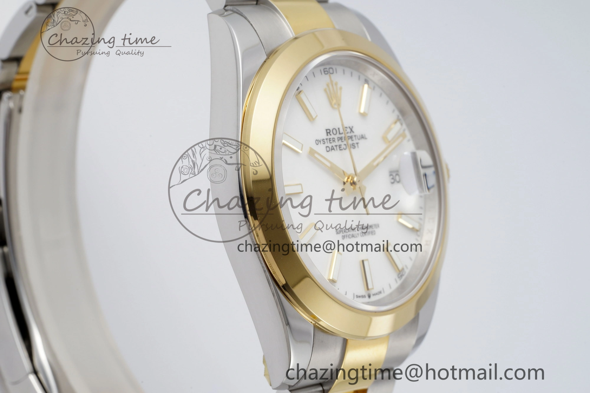 DateJust 41 SS YG Polished Bezel KING 1:1 Best Edition 904L Steel White Dial on Oyster Bracelet VR3235