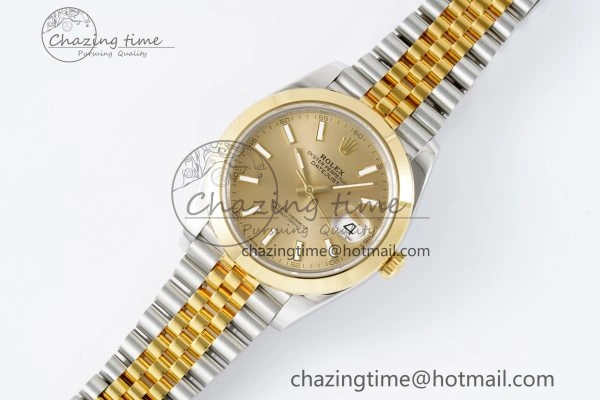 DateJust 41 SS YG Polished Bezel KING 1:1 Best Edition 904L Steel YG Dial on Jubilee Bracelet VR3235