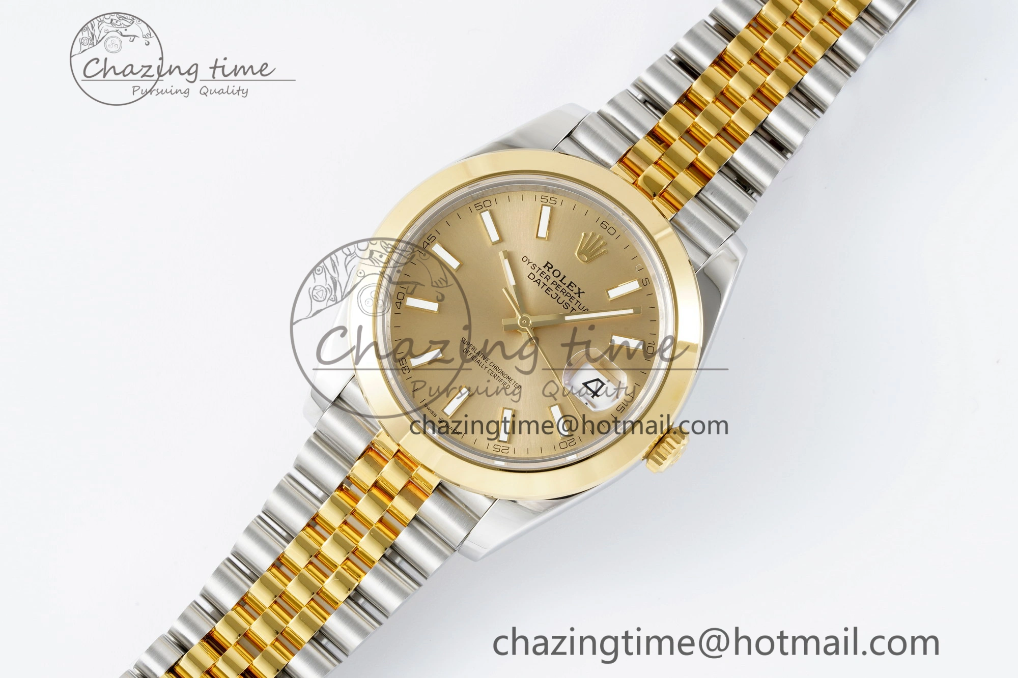 DateJust 41 SS YG Polished Bezel KING 1:1 Best Edition 904L Steel YG Dial on Jubilee Bracelet VR3235