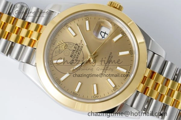 DateJust 41 SS YG Polished Bezel KING 1:1 Best Edition 904L Steel YG Dial on Jubilee Bracelet VR3235