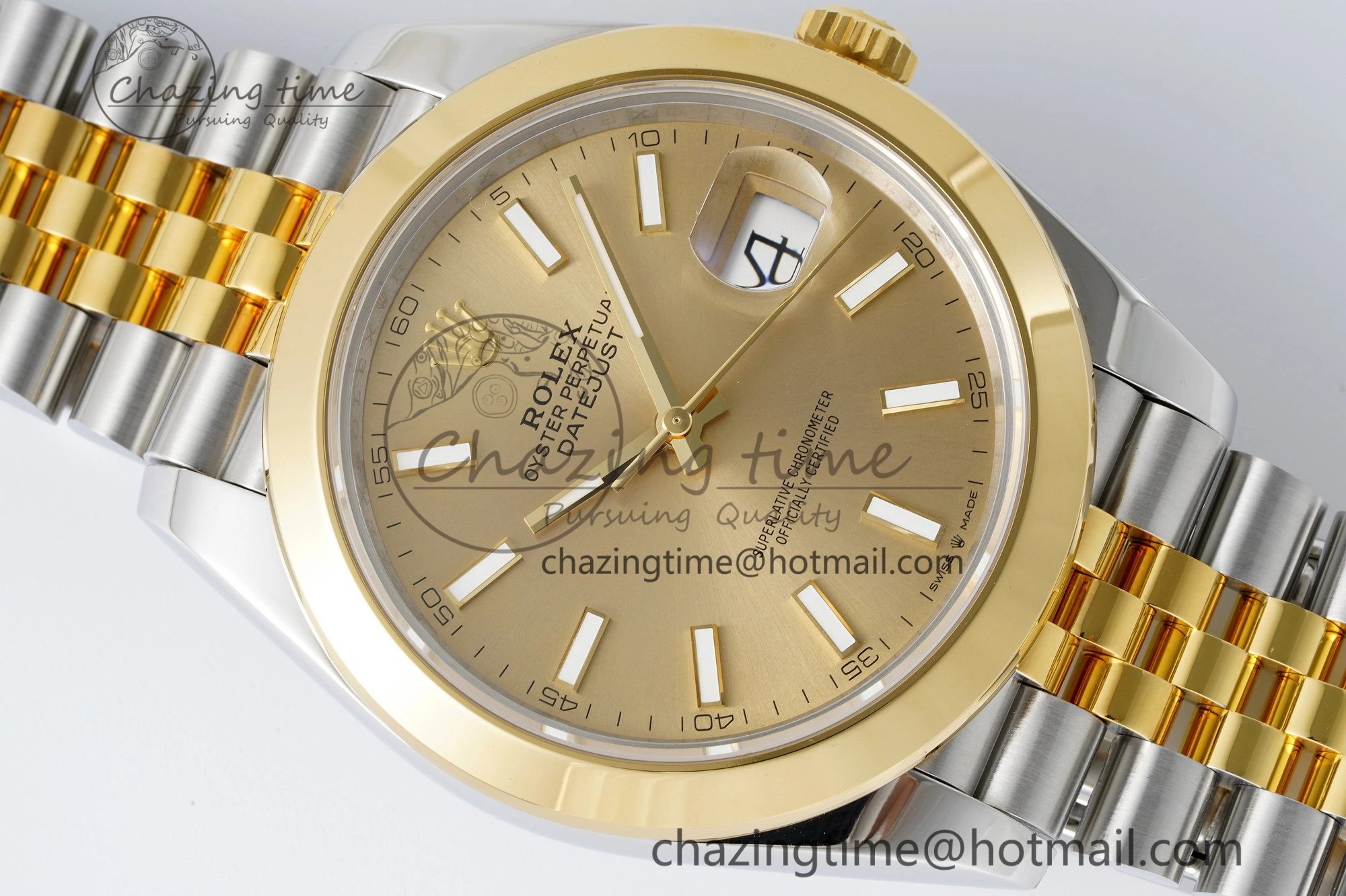 DateJust 41 SS YG Polished Bezel KING 1:1 Best Edition 904L Steel YG Dial on Jubilee Bracelet VR3235
