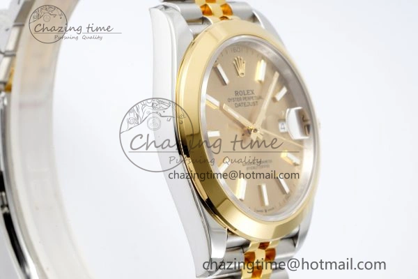 DateJust 41 SS YG Polished Bezel KING 1:1 Best Edition 904L Steel YG Dial on Jubilee Bracelet VR3235
