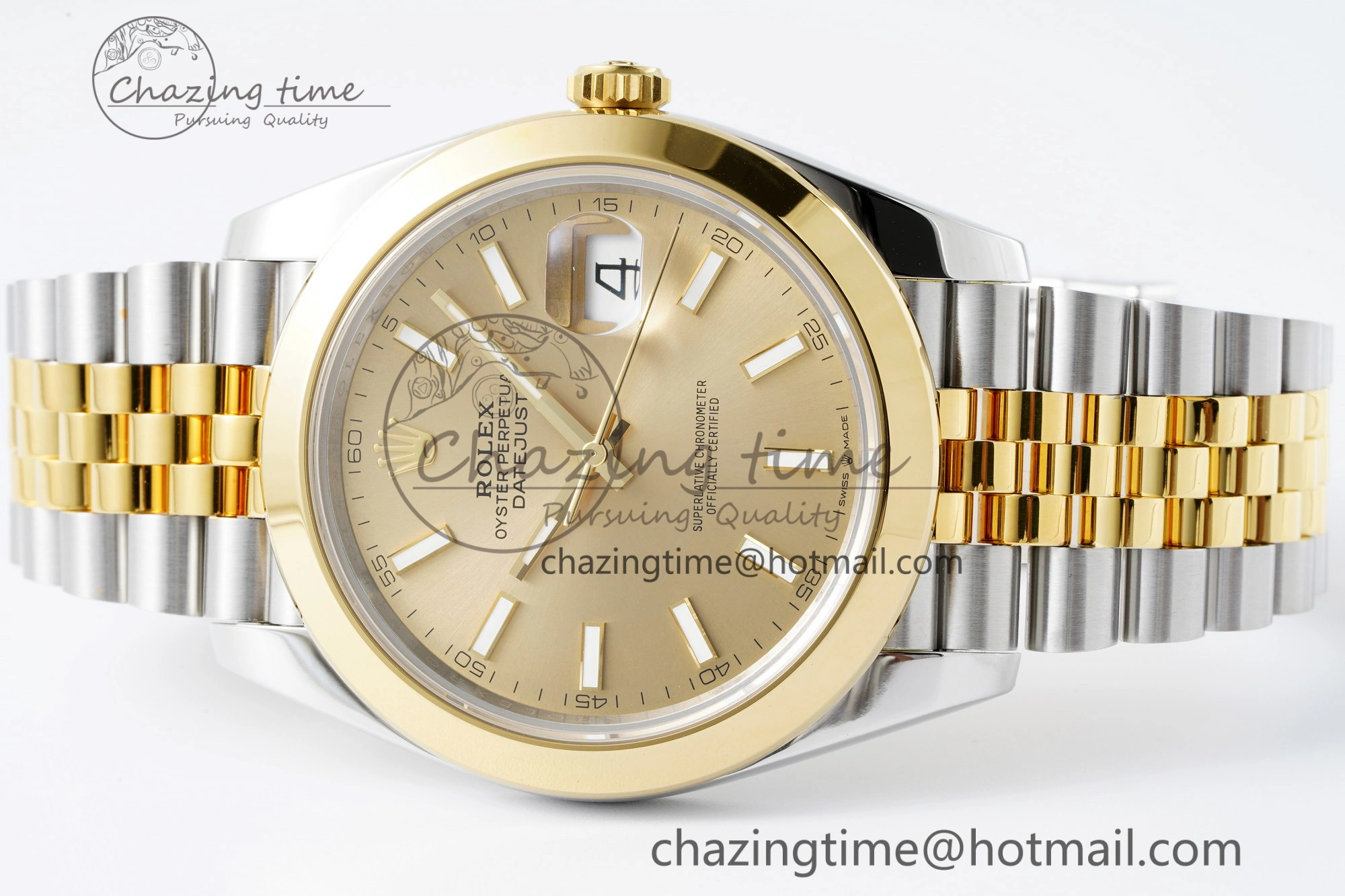 DateJust 41 SS YG Polished Bezel KING 1:1 Best Edition 904L Steel YG Dial on Jubilee Bracelet VR3235