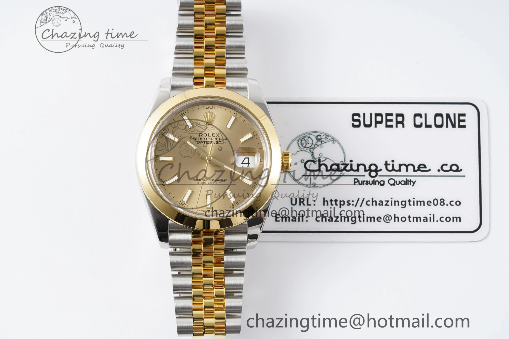 DateJust 41 SS YG Polished Bezel KING 1:1 Best Edition 904L Steel YG Dial on Jubilee Bracelet VR3235
