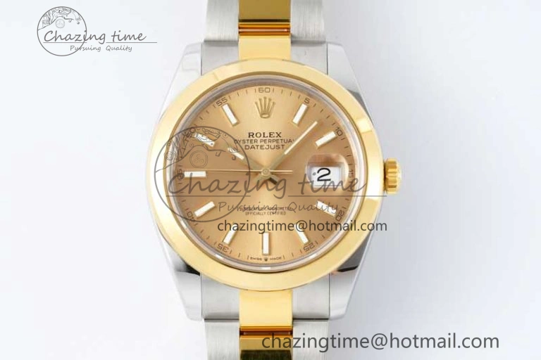 DateJust 41 SS YG Polished Bezel KING 1:1 Best Edition 904L Steel YG Dial on Oyster Bracelet VR3235