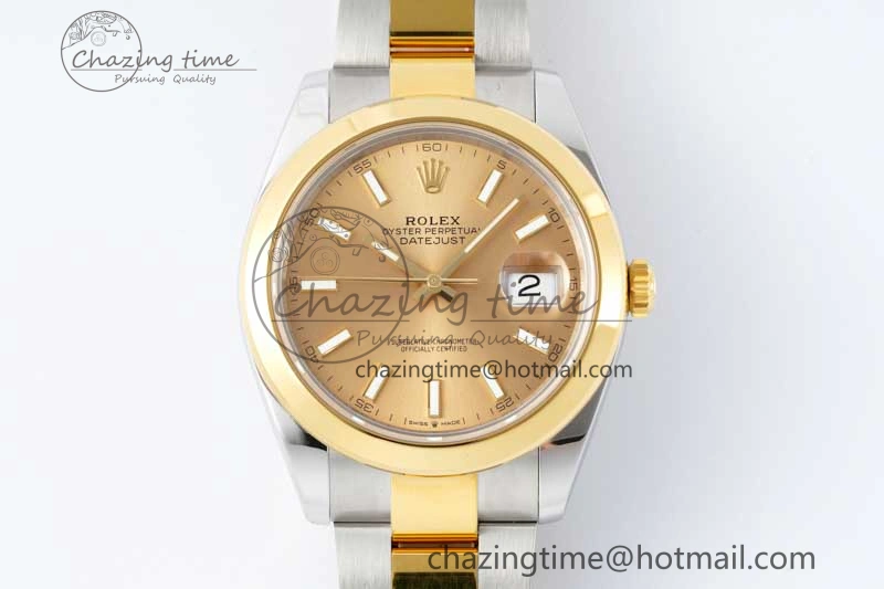 DateJust 41 SS YG Polished Bezel KING 1:1 Best Edition 904L Steel YG Dial on Oyster Bracelet VR3235