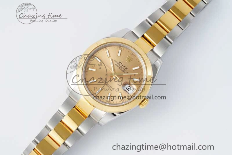 DateJust 41 SS YG Polished Bezel KING 1:1 Best Edition 904L Steel YG Dial on Oyster Bracelet VR3235