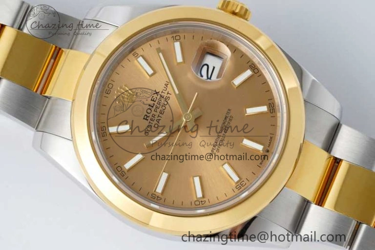 DateJust 41 SS YG Polished Bezel KING 1:1 Best Edition 904L Steel YG Dial on Oyster Bracelet VR3235