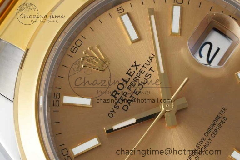 DateJust 41 SS YG Polished Bezel KING 1:1 Best Edition 904L Steel YG Dial on Oyster Bracelet VR3235