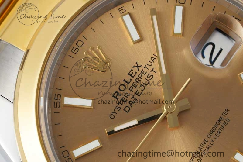 DateJust 41 SS YG Polished Bezel KING 1:1 Best Edition 904L Steel YG Dial on Oyster Bracelet VR3235
